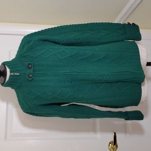 ARAN CRAFTS merino zip cardigan M